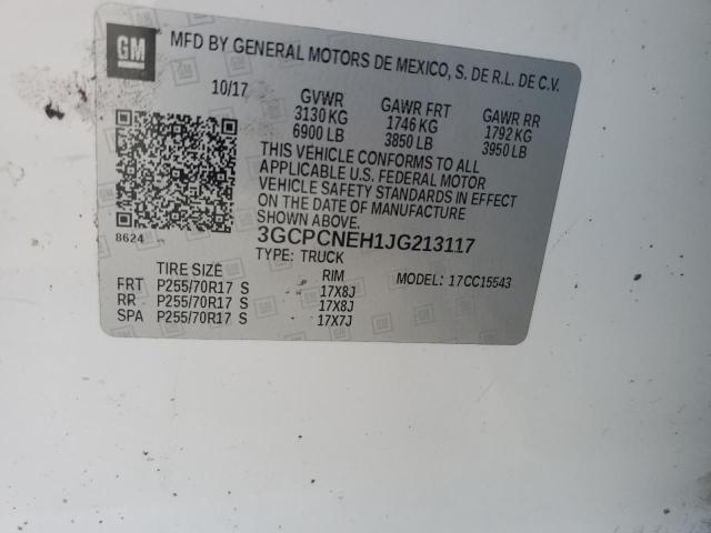 3GCPCNEH1JG213117 - 2018 CHEVROLET SILVERADO C1500 WHITE photo 13