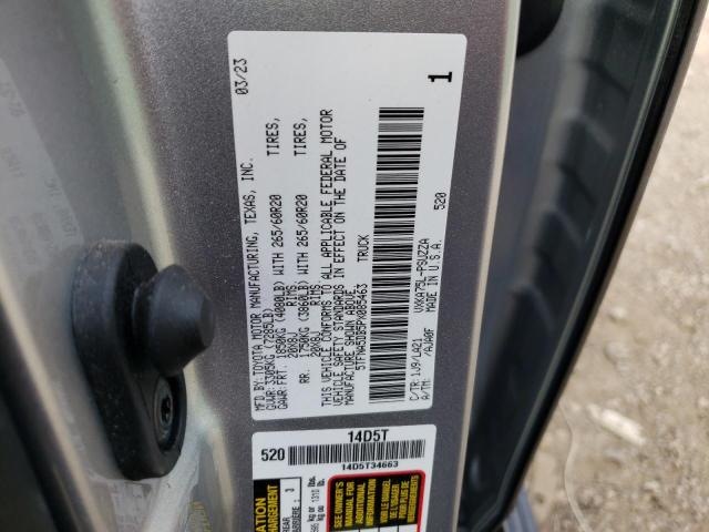 5TFNA5DB5PX085463 - 2023 TOYOTA TUNDRA CREWMAX PLATINUM Silber Foto 12