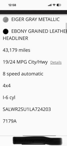 SALWR2SU1LA724XXX - 2020 LAND ROVER RANGE ROVE HSE GRAY photo 10