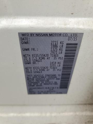 5N1AR2MNXFC687874 - 2015 NISSAN PATHFINDER S 白色 照片 13