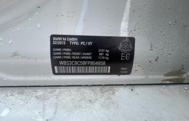 WBS3C9C58FP804958 - 2015 BMW M3 WHITE photo 10
