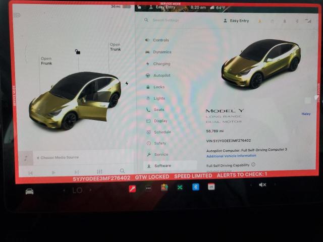 5YJYGDEE3MF276402 - 2021 TESLA MODEL Y Qara foto 9