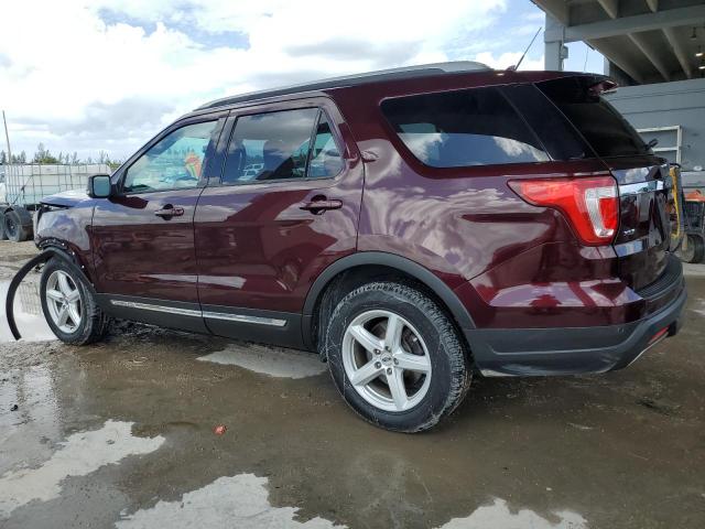 1FM5K7D80KGA49536 - 2019 FORD EXPLORER XLT ბურგუნდია ფოტო 2