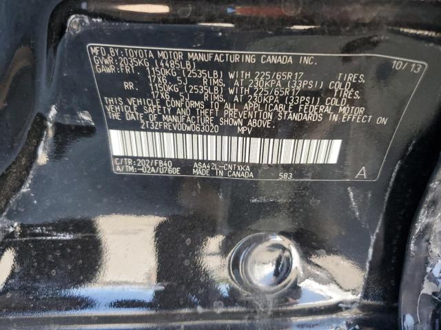 2T3ZFREV0DW063020 - 2013 TOYOTA RAV4 LE 黑色 照片 14