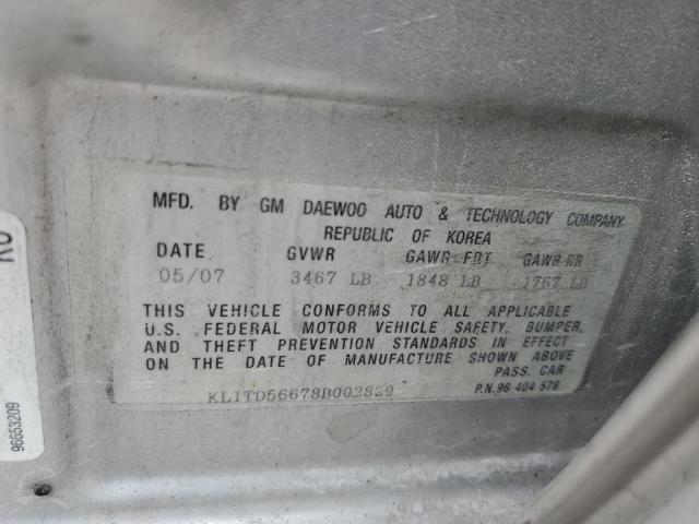 KL1TD56678B002829 - 2008 CHEVROLET AVEO BASE Gümüş foto 13