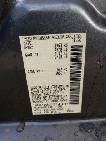 1N4BL4BV8LC214307 - 2020 NISSAN ALTIMA S GRAY photo 13