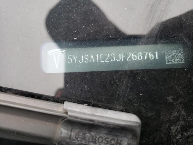 5YJSA1E23JF268761 - 2018 TESLA MODEL S შავი ფოტო 12