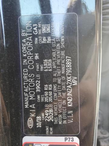 KNDJN2A2XK7918897 - 2019 KIA SOUL Siyah fotoğraf 13