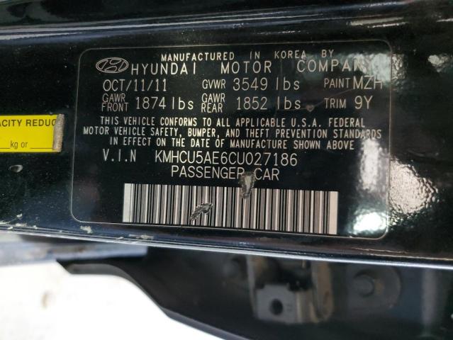 KMHCU5AE6CU027186 - 2012 HYUNDAI ACCENT GLS BLACK photo 12