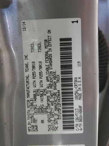 5TFUY5F12FX439644 - 2015 TOYOTA TUNDRA DOUBLE CAB SR/SR5 SILVER photo 12