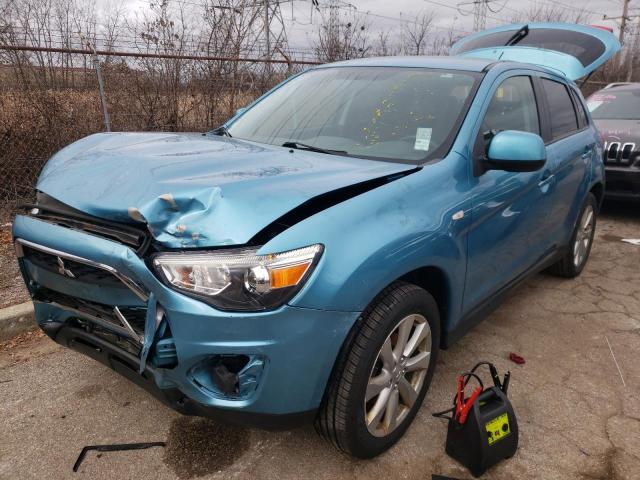 4A4AR3AU6EE021841 - 2014 MITSUBISHI OUTLANDER ES BLUE photo 1