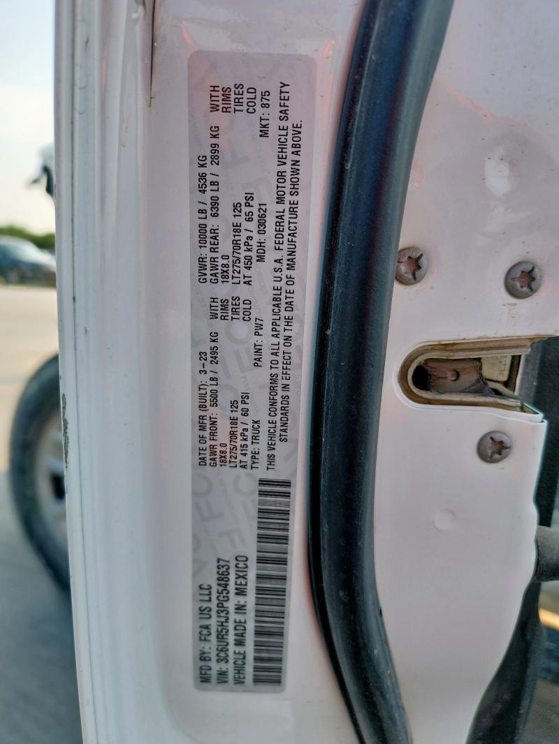 3C6UR5HJ3PG548637 - 2023 RAM 2500 TRADESMAN Սպիտակ լուսանկար 12