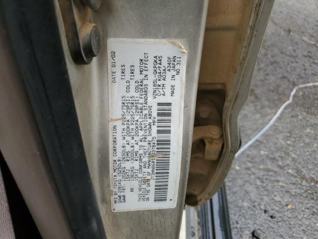 JT3HN86R520378475 - 2002 TOYOTA 4RUNNER SR5 BEIGE photo 13