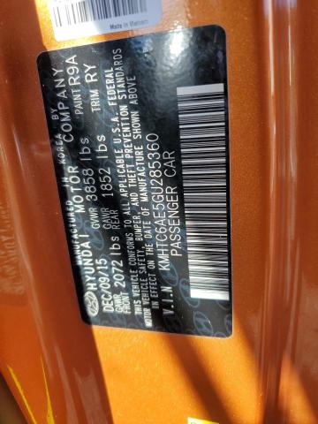 KMHTC6AE5GU285360 - 2016 HYUNDAI VELOSTER TURBO ORANGE photo 12