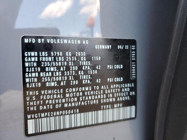 WVGTMPE26NP050416 - 2022 VOLKSWAGEN ID.4 PRO S Grau Foto 14