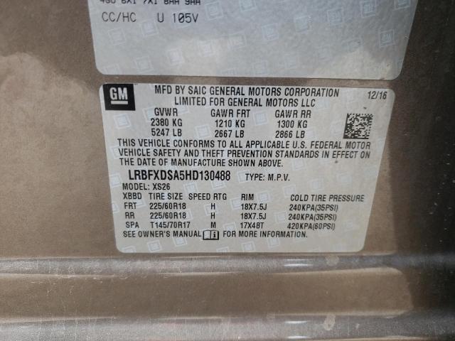 LRBFXDSA5HD130488 - 2017 BUICK ENVISION ESSENCE TAN photo 13