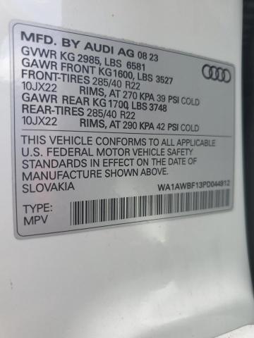 WA1AWBF13PD044912 - 2023 AUDI SQ8 PREMIUM PLUS WHITE photo 13