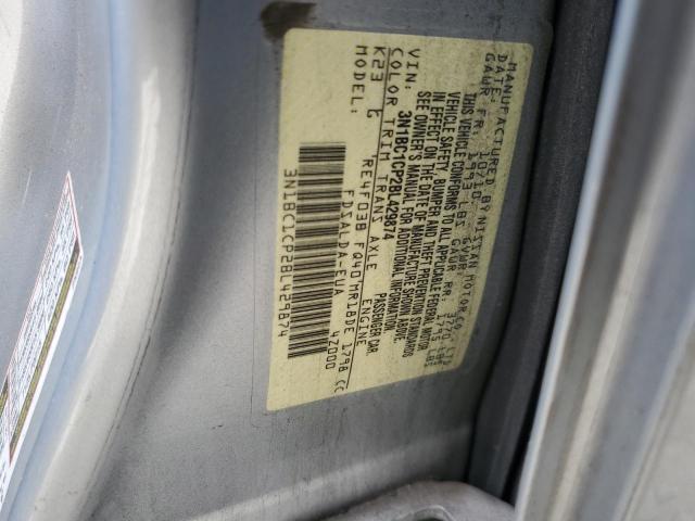 3N1BC1CP2BL429874 - 2011 NISSAN VERSA S SILVER photo 12