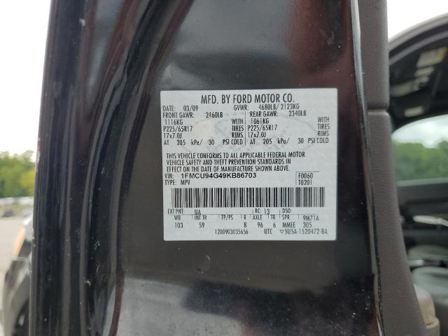 1FMCU94G49KB86703 - 2009 FORD ESCAPE LIMITED BLACK photo 13