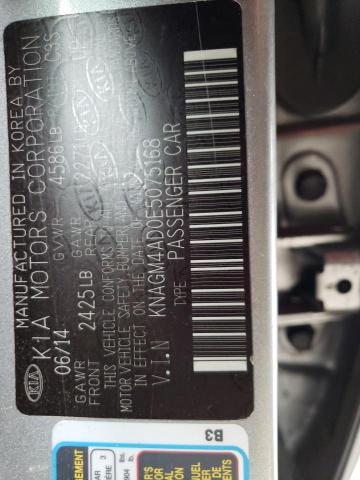 KNAGM4AD0E5075168 - 2014 KIA OPTIMA HYBRID SILVER photo 13