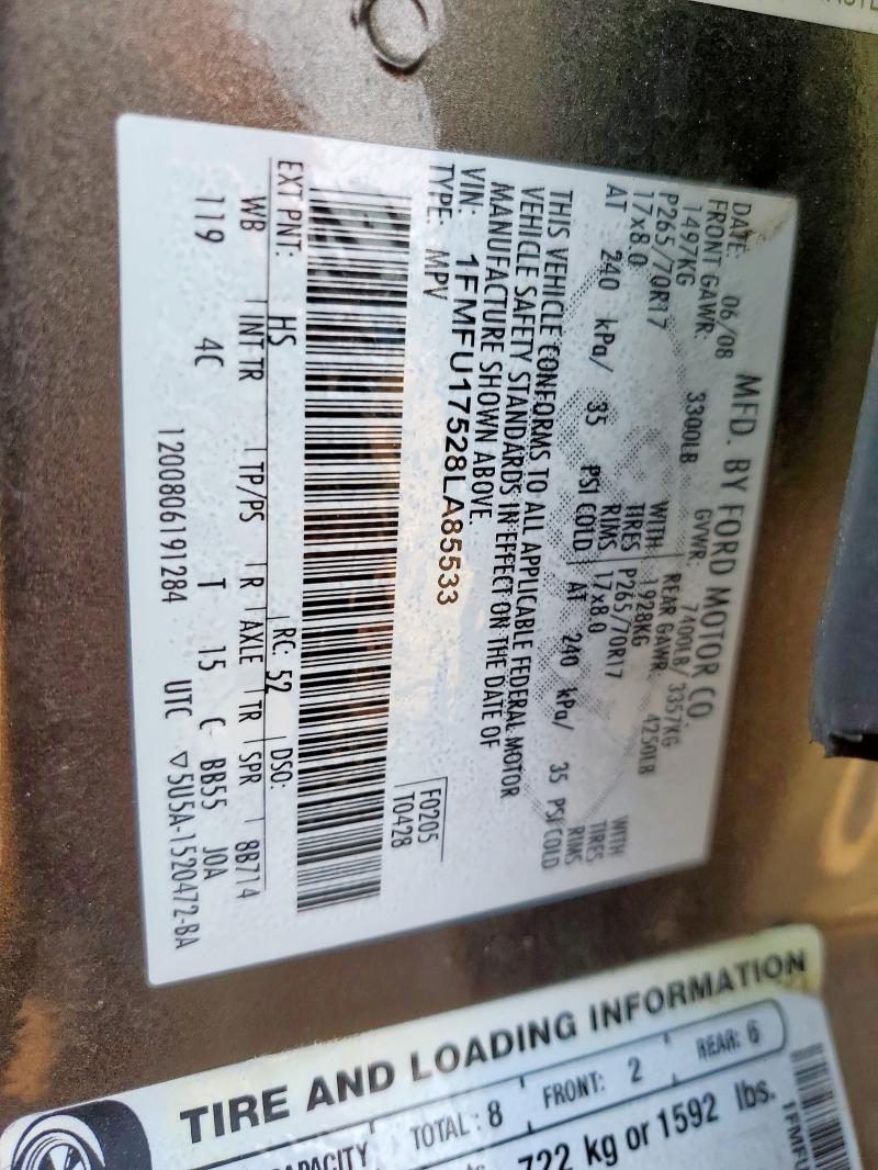 1FMFU17528LA85533 - 2008 FORD EXPEDITION EDDIE BAUER BROWN photo 13