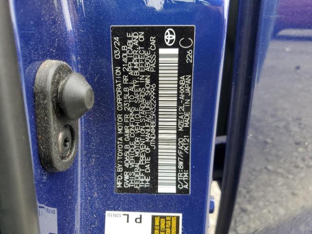 JTND4MBE5R3229996 - 2024 TOYOTA COROLLA SE 蓝色 照片 12