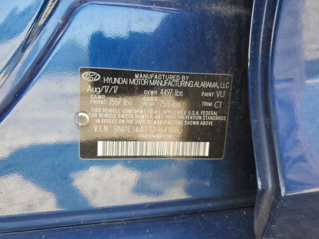 5NPE34AF3JH641915 - 2018 HYUNDAI SONATA SPORT Niebieski zdjęcie 12