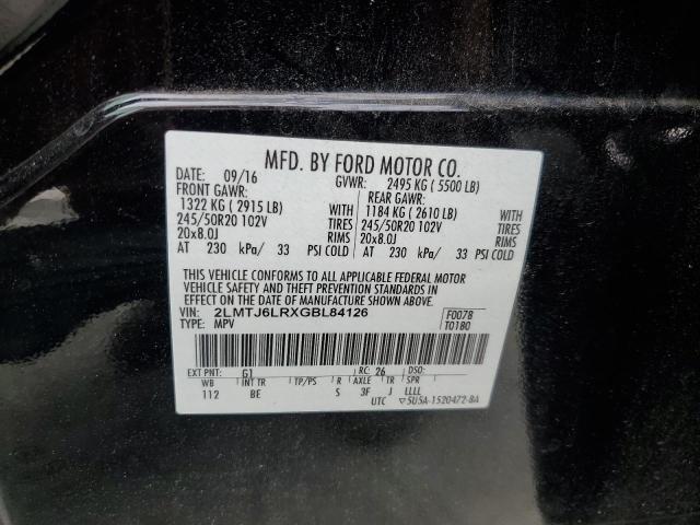 2LMTJ6LRXGBL84126 - 2016 LINCOLN MKX RESERVE 黑色 照片 12