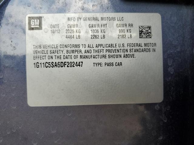 1G11C5SA6DF202447 - 2013 CHEVROLET MALIBU 1LT BLUE photo 12