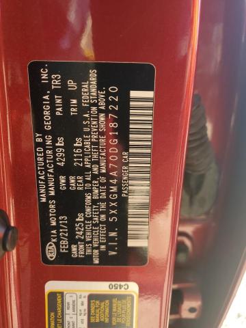 5XXGM4A70DG187220 - 2013 KIA OPTIMA LX Շագանակագույն լուսանկար 12