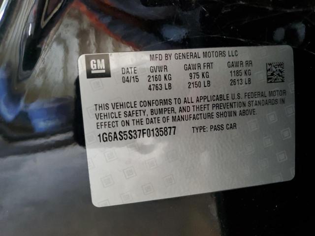 1G6AS5S37F0135877 - 2015 CADILLAC CTS PERFORMANCE COLLECTION Siyah fotoğraf 13