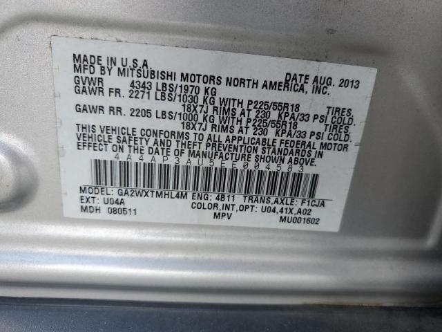 4A4AP3AU5EE004583 - 2014 MITSUBISHI OUTLANDER ES 银色 照片 13