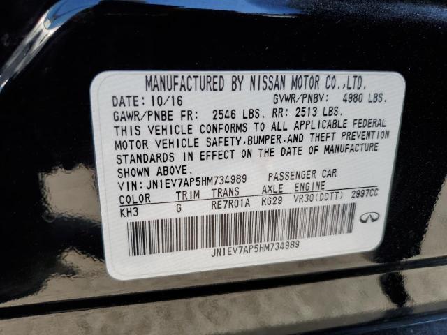 JN1EV7AP5HM734989 - 2017 INFINITI Q50 PREMIUM BLACK photo 12