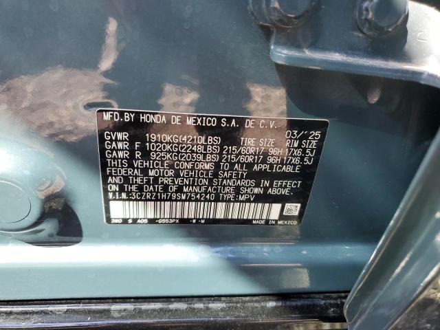 3CZRZ1H79SM754240 - 2025 HONDA HR-V EXL TEAL photo 13