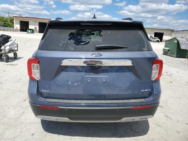 1FMSK8DH5MGA26152 - 2021 FORD EXPLORER XLT BLUE photo 6