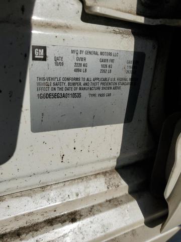 1G6DE5EG3A0110535 - 2010 CADILLAC CTS LUXURY COLLECTION WHITE photo 12