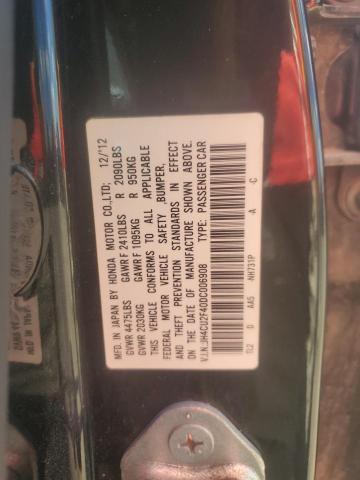 JH4CU2F40DC006908 - 2013 ACURA TSX შავი ფოტო 12