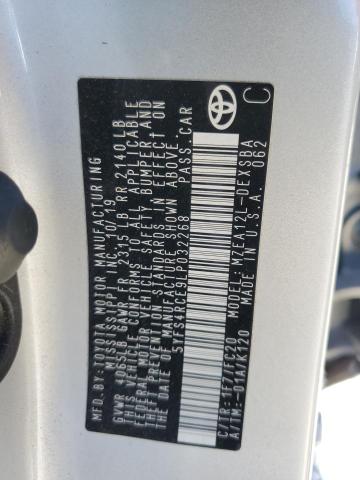 5YFS4RCE9LP032268 - 2020 TOYOTA COROLLA SE SILVER photo 12