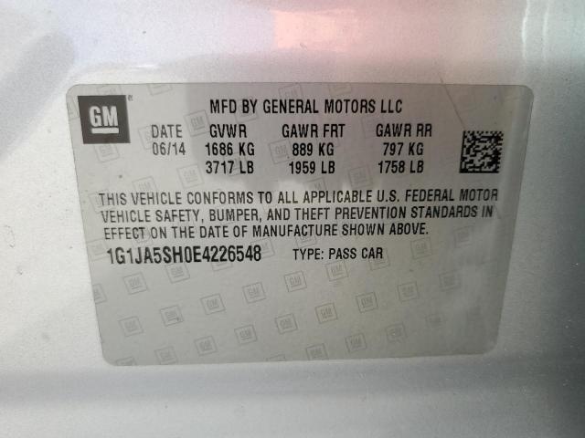 1G1JA5SH0E4226548 - 2014 CHEVROLET SONIC LS 银色 照片 13