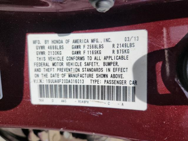 19UUA8F20DA016013 - 2013 ACURA TL 栗色 照片 13