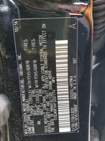 5TDJKRFH4FS097774 - 2015 TOYOTA HIGHLANDER XLE შავი ფოტო 13