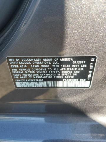1VWDT7A32HC076188 - 2017 VOLKSWAGEN PASSAT R-LINE Boz foto 12