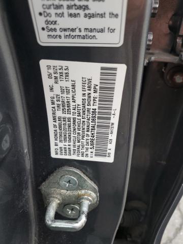 5J6RE4H78AL069384 - 2010 HONDA CR-V EXL GRAY photo 13