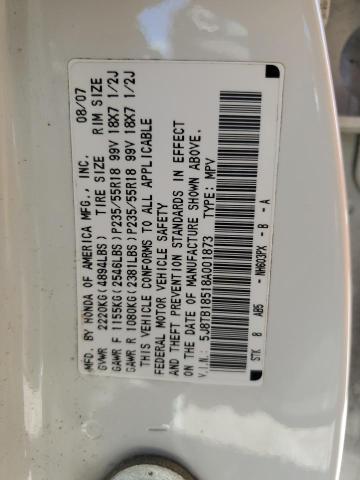 5J8TB18518A001873 - 2008 ACURA RDX TECHNOLOGY Weiß Foto 14