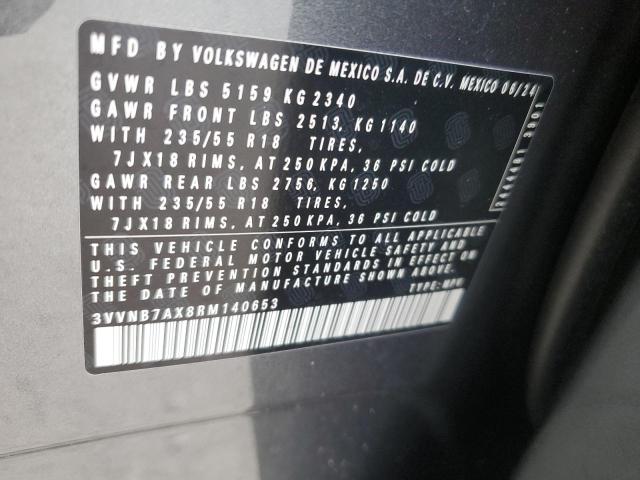 3VVNB7AX8RM140653 - 2024 VOLKSWAGEN TIGUAN SE ნაცრისფერი ფოტო 14