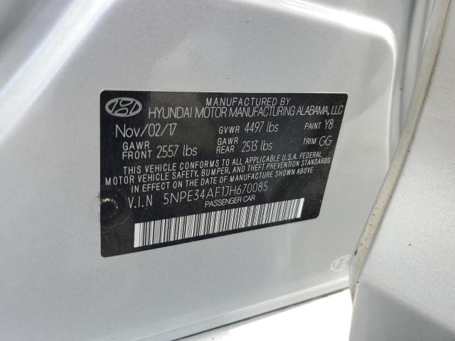 5NPE34AF1JH670085 - 2018 HYUNDAI SONATA SPORT Արծաթագույն լուսանկար 12