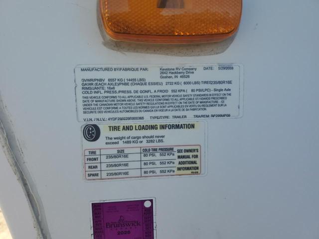 4YDF299229R800365 - 2009 KEYSTONE COUGAR 白色 照片 10