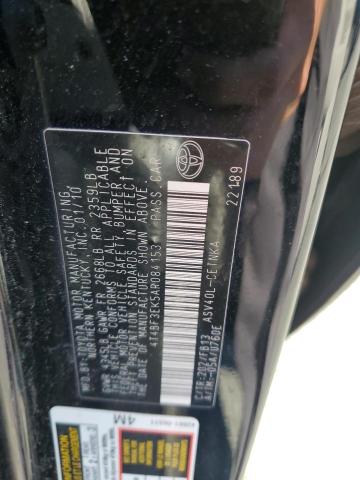 4T4BF3EK5AR084153 - 2010 TOYOTA CAMRY BASE Қара фото 12