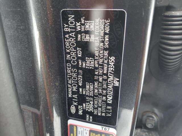 KNDJ23AU7M7793456 - 2021 KIA SOUL LX GRAY photo 12