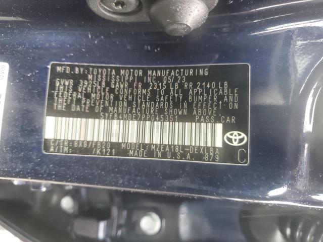 5YFB4MDE7PP045351 - 2023 TOYOTA COROLLA LE BLUE photo 13